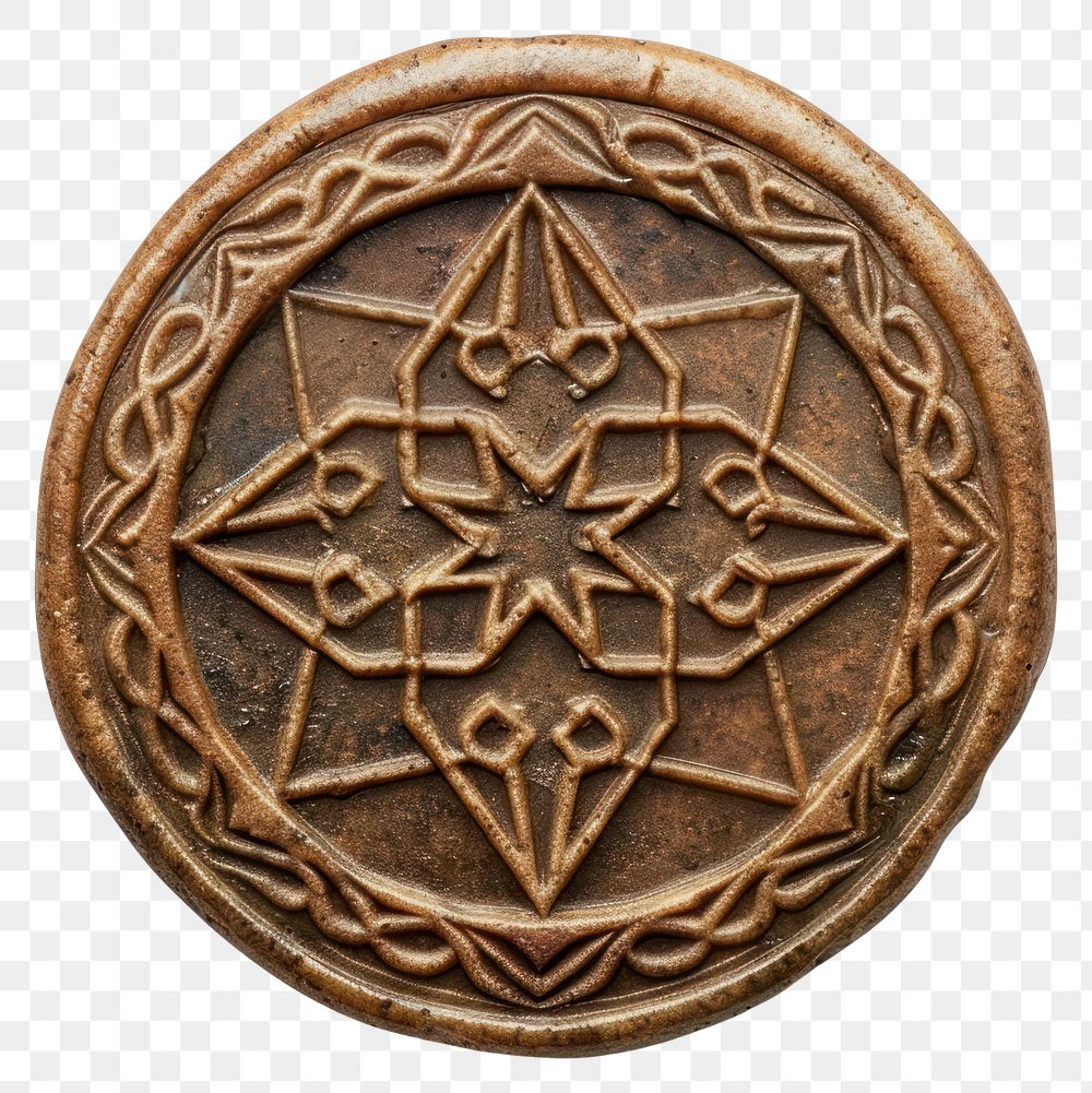 PNG Seal Wax Stamp of islamic star locket craft accessories.