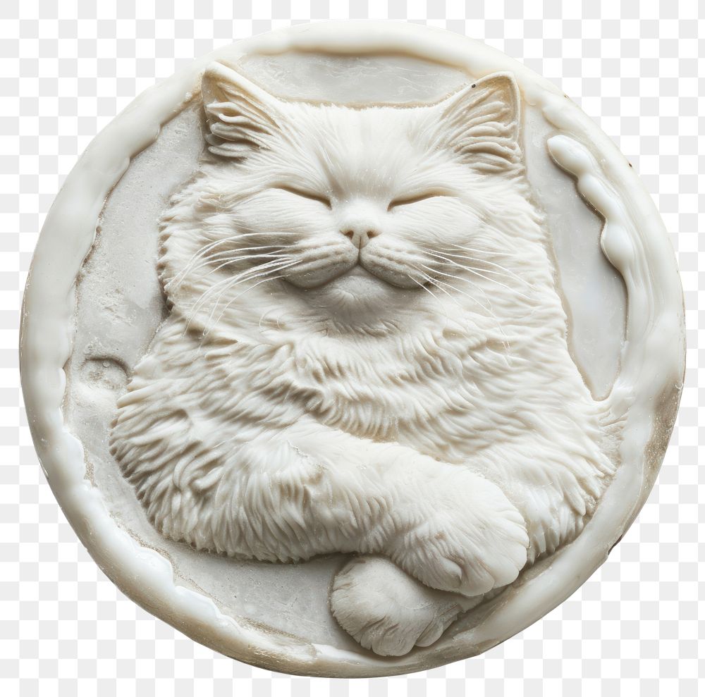 PNG Seal Wax Stamp persian cat mammal animal craft.