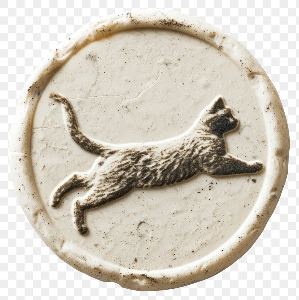 PNG Seal Wax Stamp persian jumping cat animal mammal pet.