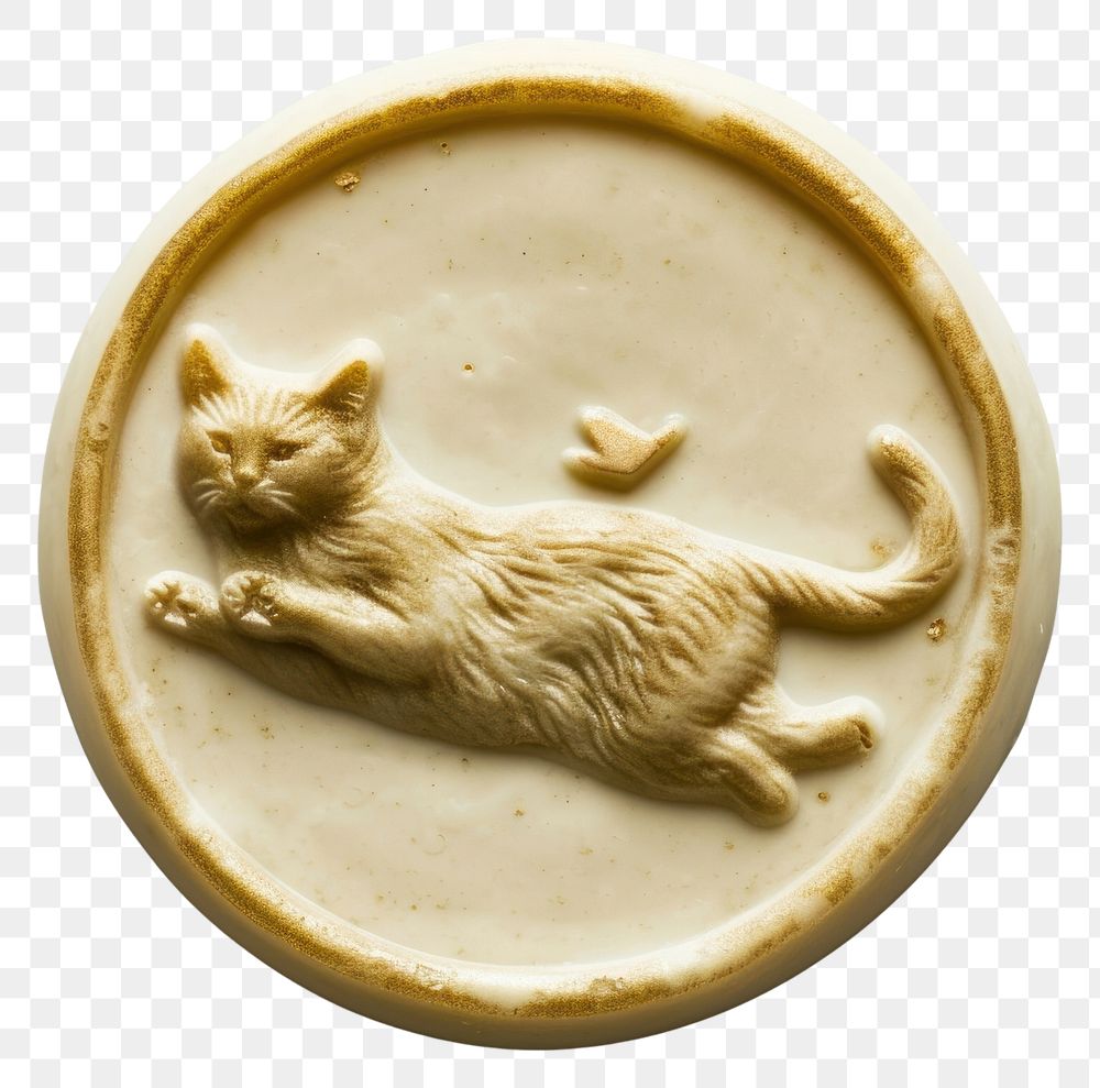 PNG Seal Wax Stamp persian jumping cat animal mammal pet.