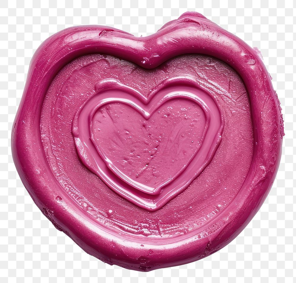 PNG Seal Wax Stamp pink heart white background confectionery accessories.