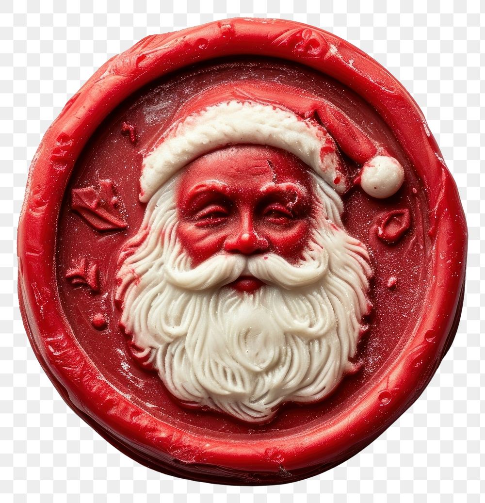 PNG Seal Wax Stamp santa craft food red.