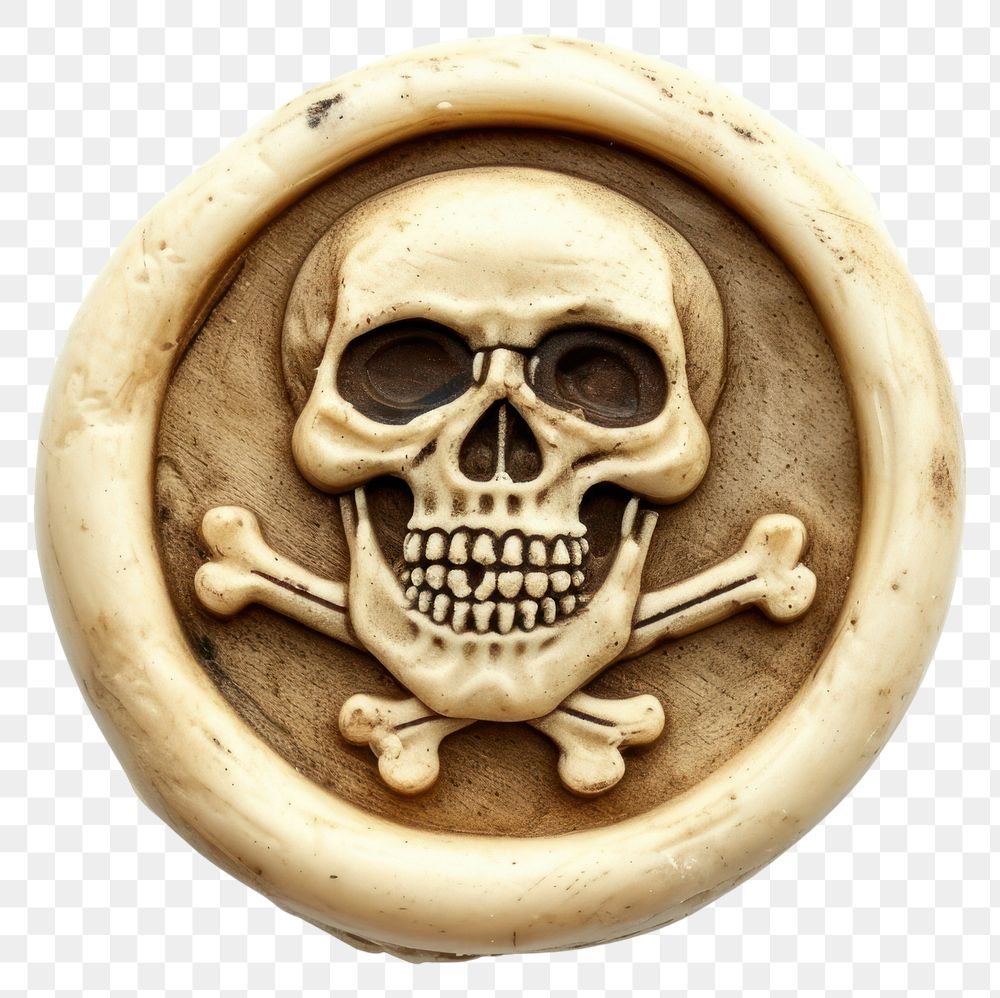 PNG Seal Wax Stamp skull pirates white background representation history.