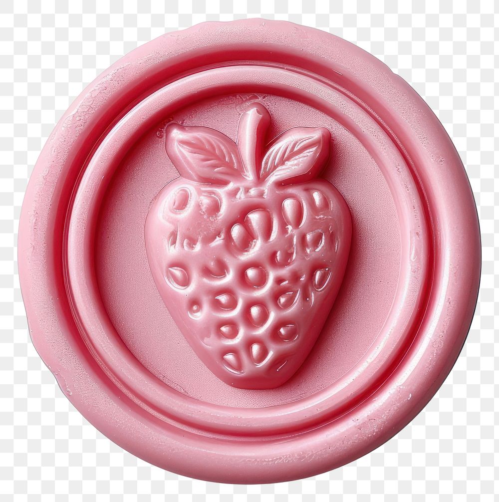 PNG Seal Wax Stamp strawberry white background salmonberry antioxidant.