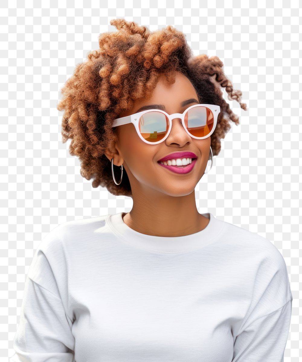 PNG  Young woman of African American sunglasses portrait adult. AI generated Image by rawpixel.