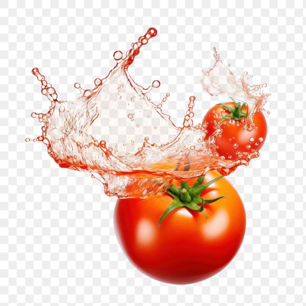 PNG  Fresh tomato with juice splash in circle shape vegetable plant food. AI generated Image by rawpixel.