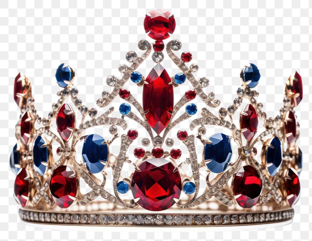 PNG  Crown jewelry red white background. AI generated Image by rawpixel.