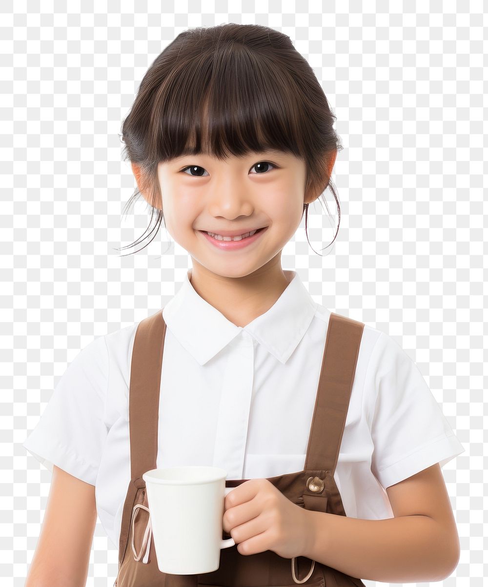 PNG Portrait child smile cup.