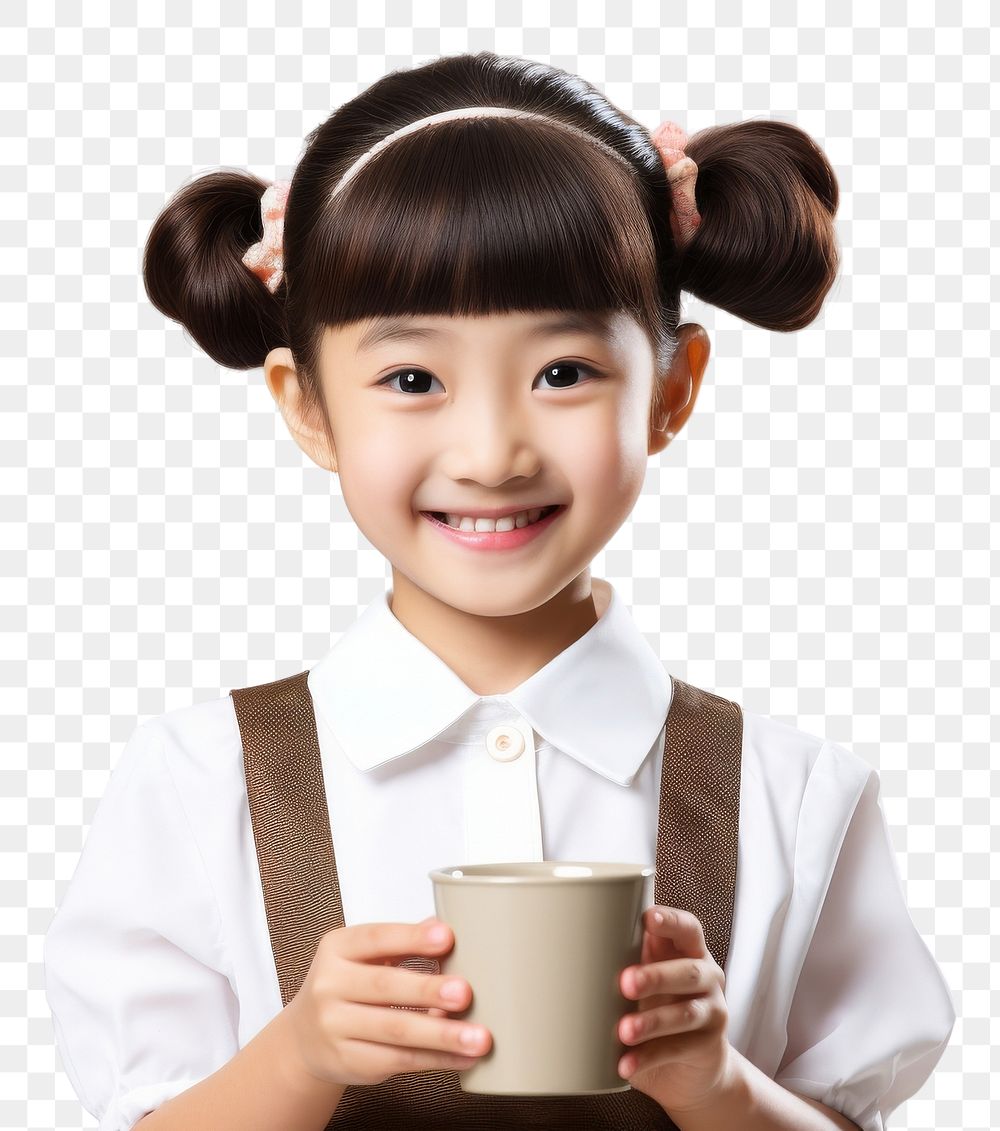 PNG Portrait child smile cup.