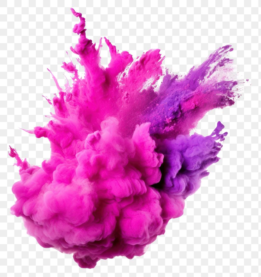 PNG  Purple powder exploding white background splattered creativity