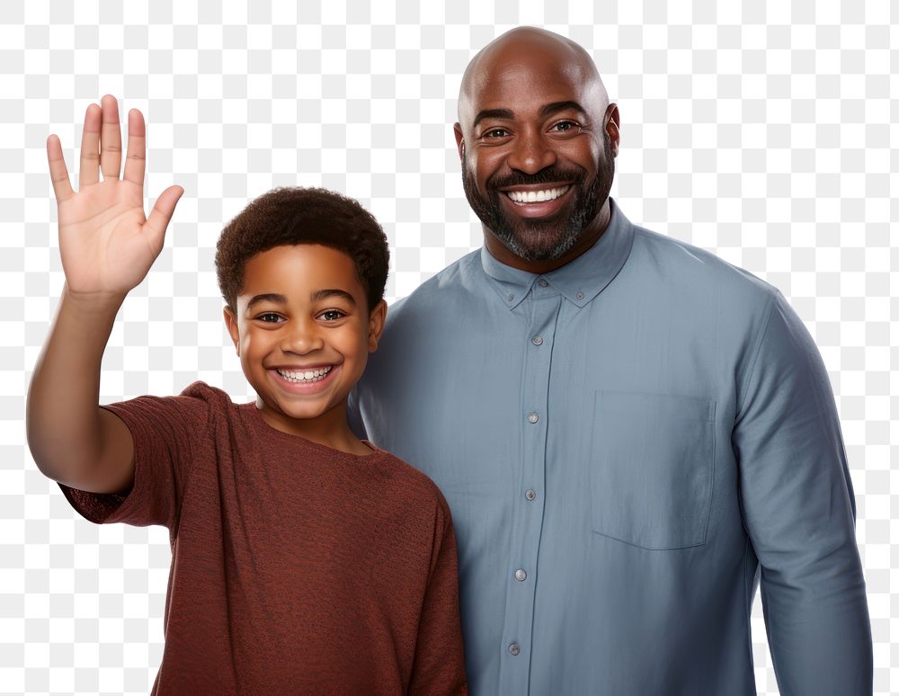 PNG Happy African American father and son portrait adult child.