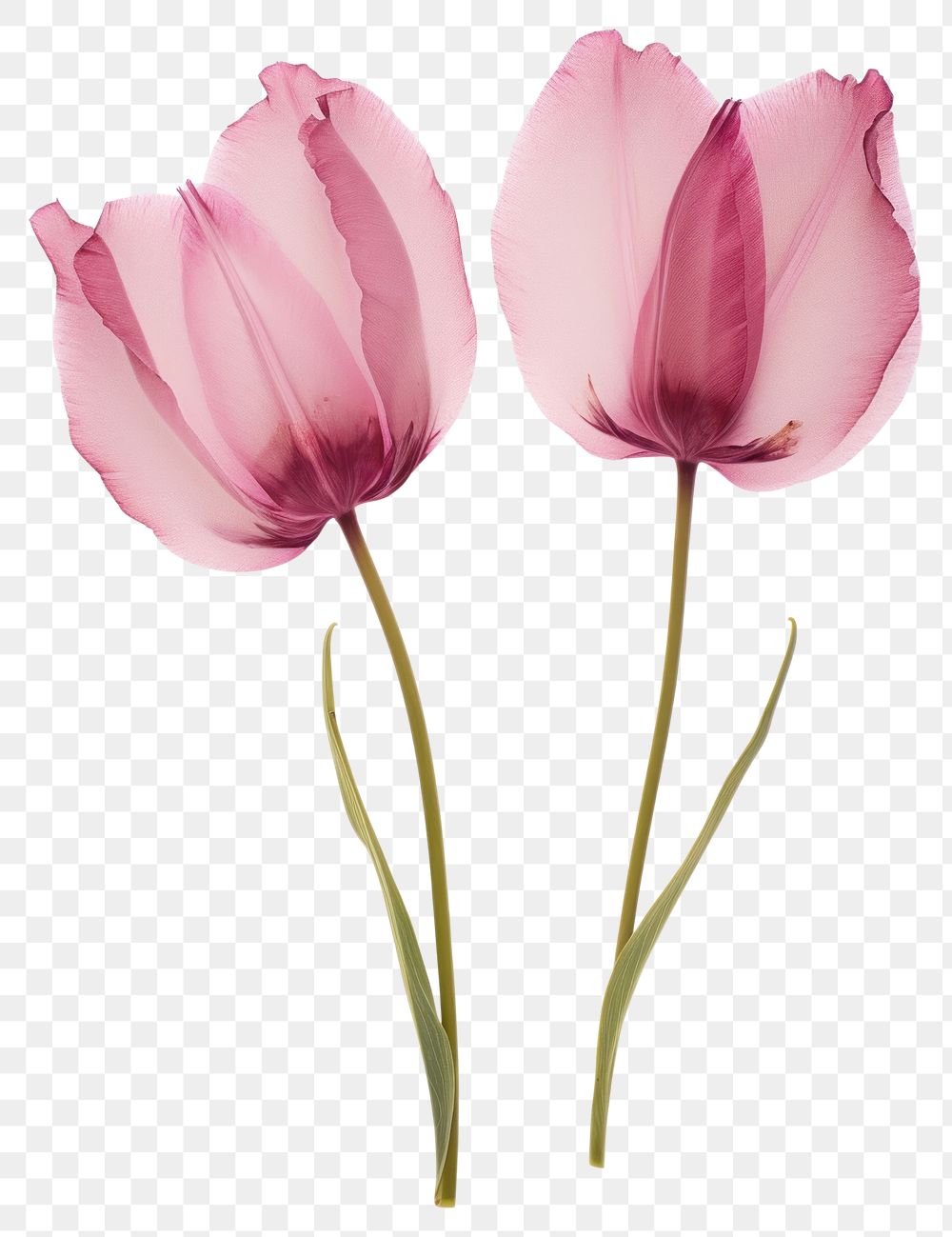 PNG Real Pressed tulip flowers blossom petal plant.