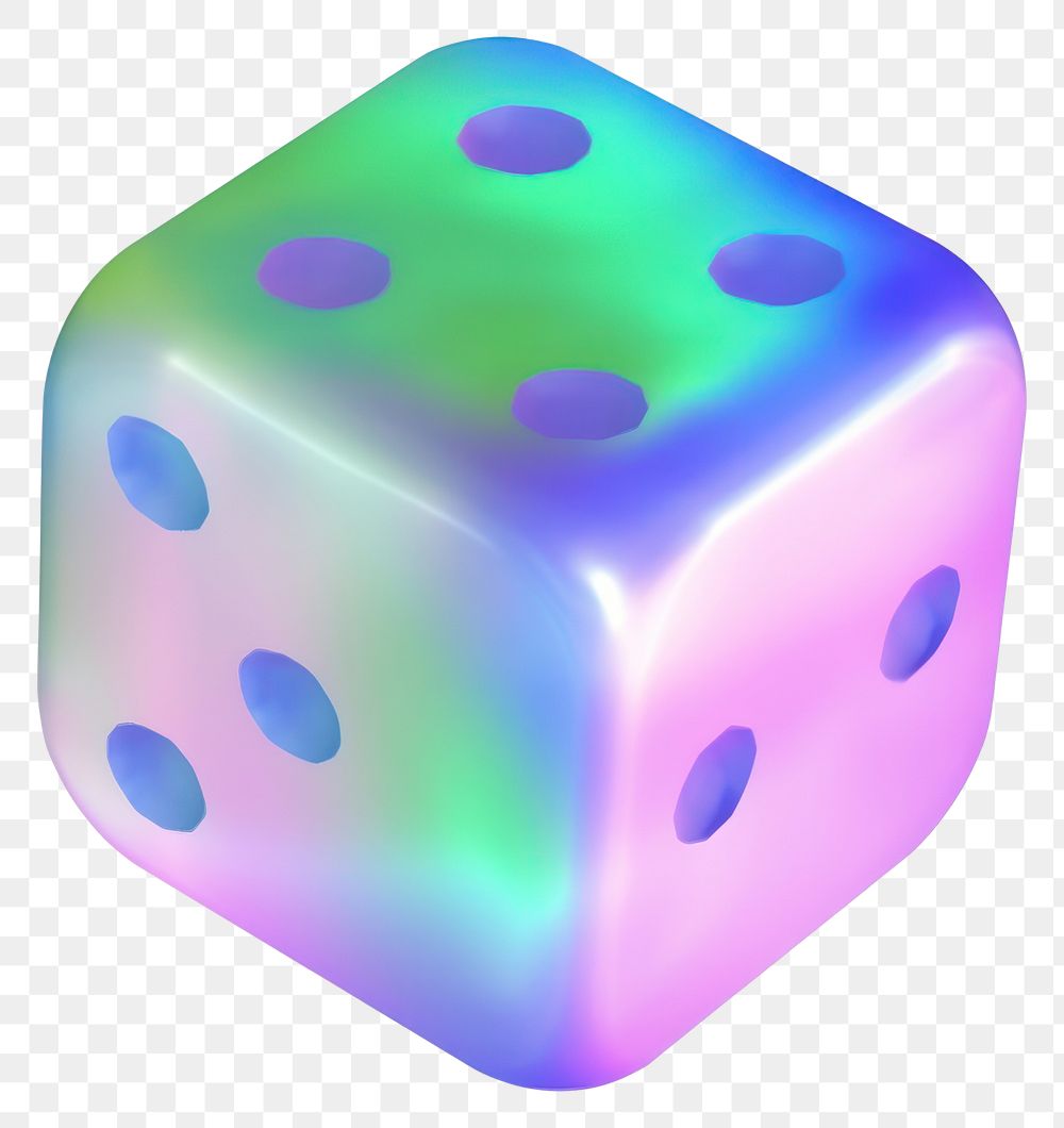 PNG  A holography dice icon game white background single object.