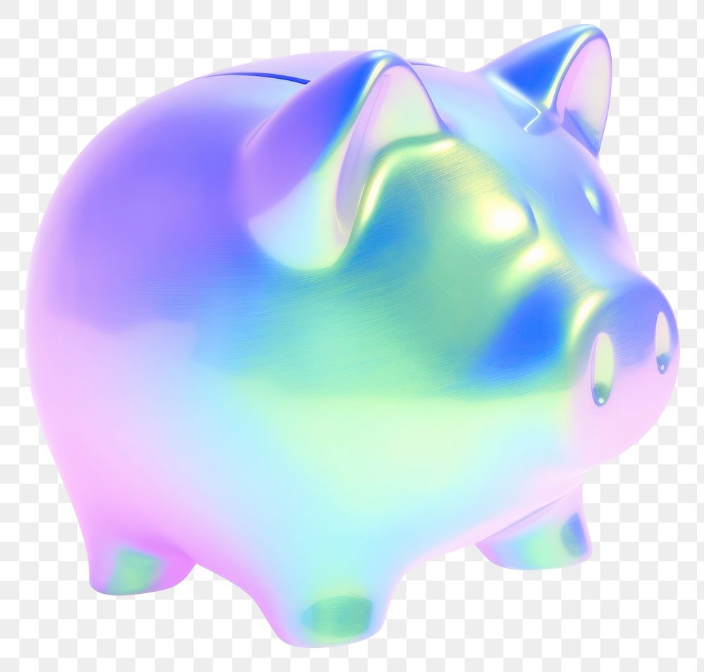 PNG  A holography piggy bank white background representation single object.