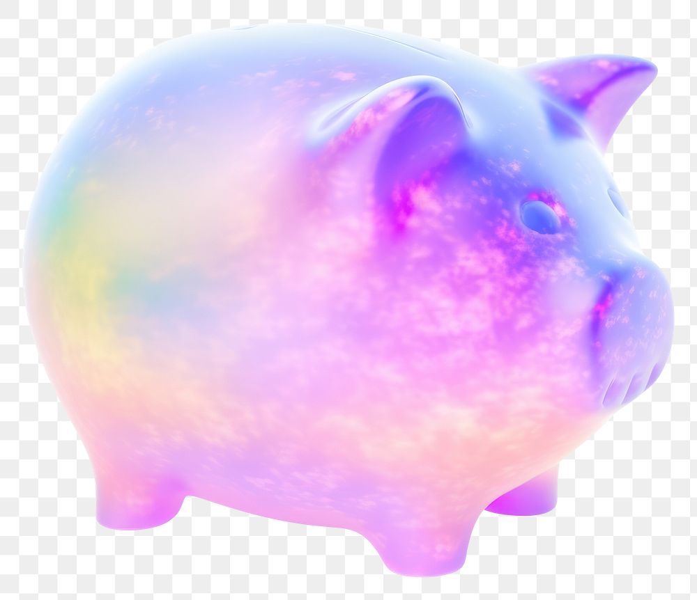PNG  A holography piggy bank white background single object investment.
