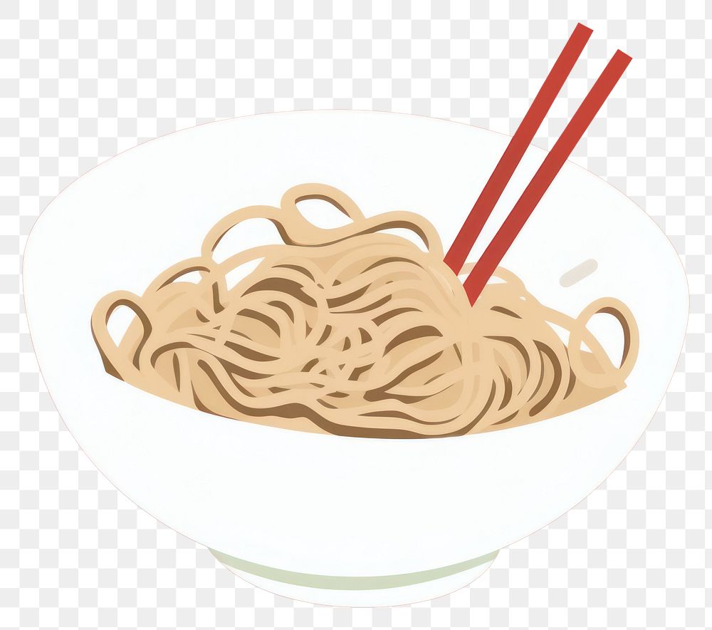 PNG  Illustration of noodle chopsticks food bowl.