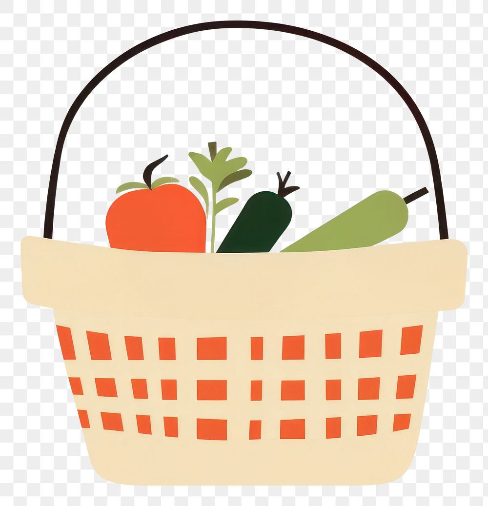 PNG  Illustration of basket with vegetable freshness container organic.