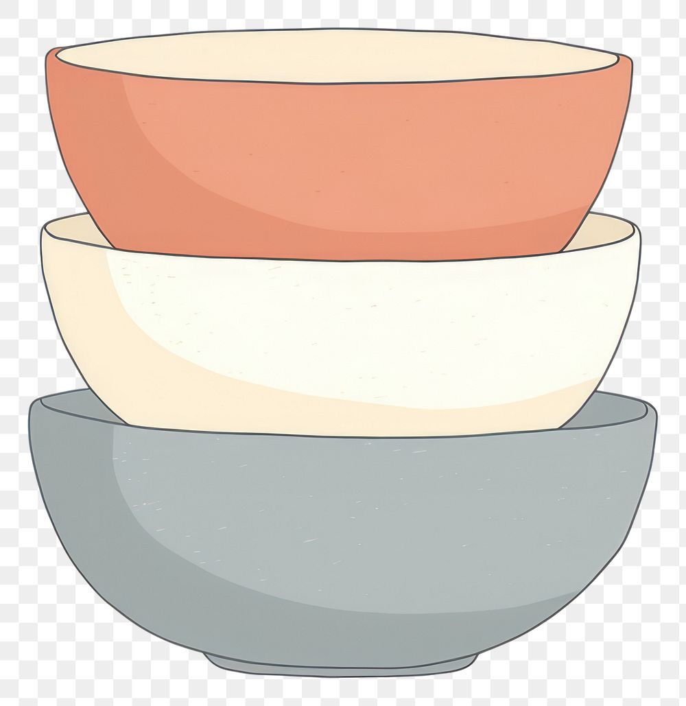 PNG  Illustration of Stacked bowls tableware ceramic circle.