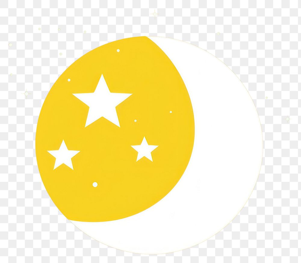 PNG  Illustration of yellow moon with star astronomy symbol night.