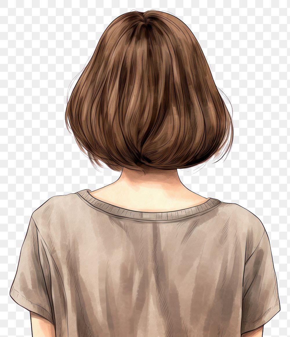 PNG Hair adult back white background.