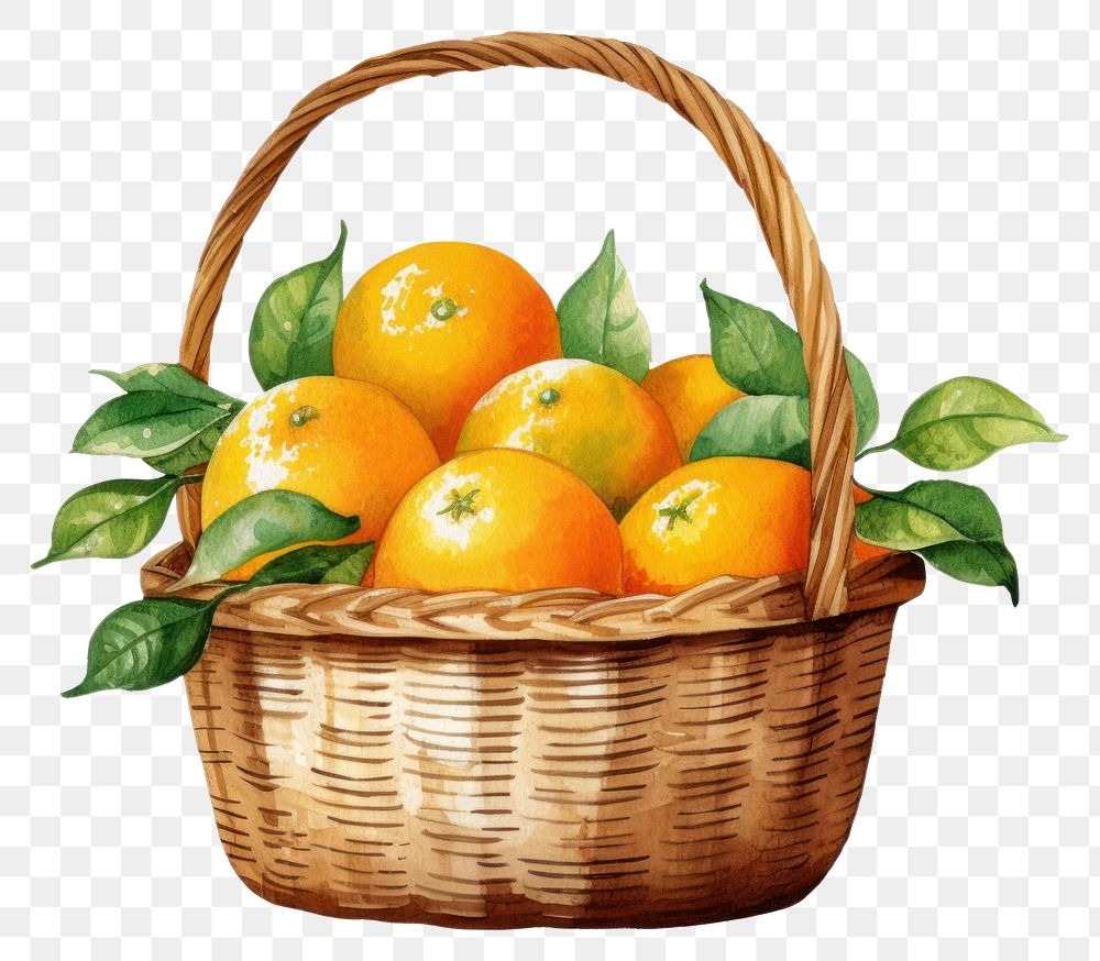 PNG Orange basket clementine fruit.
