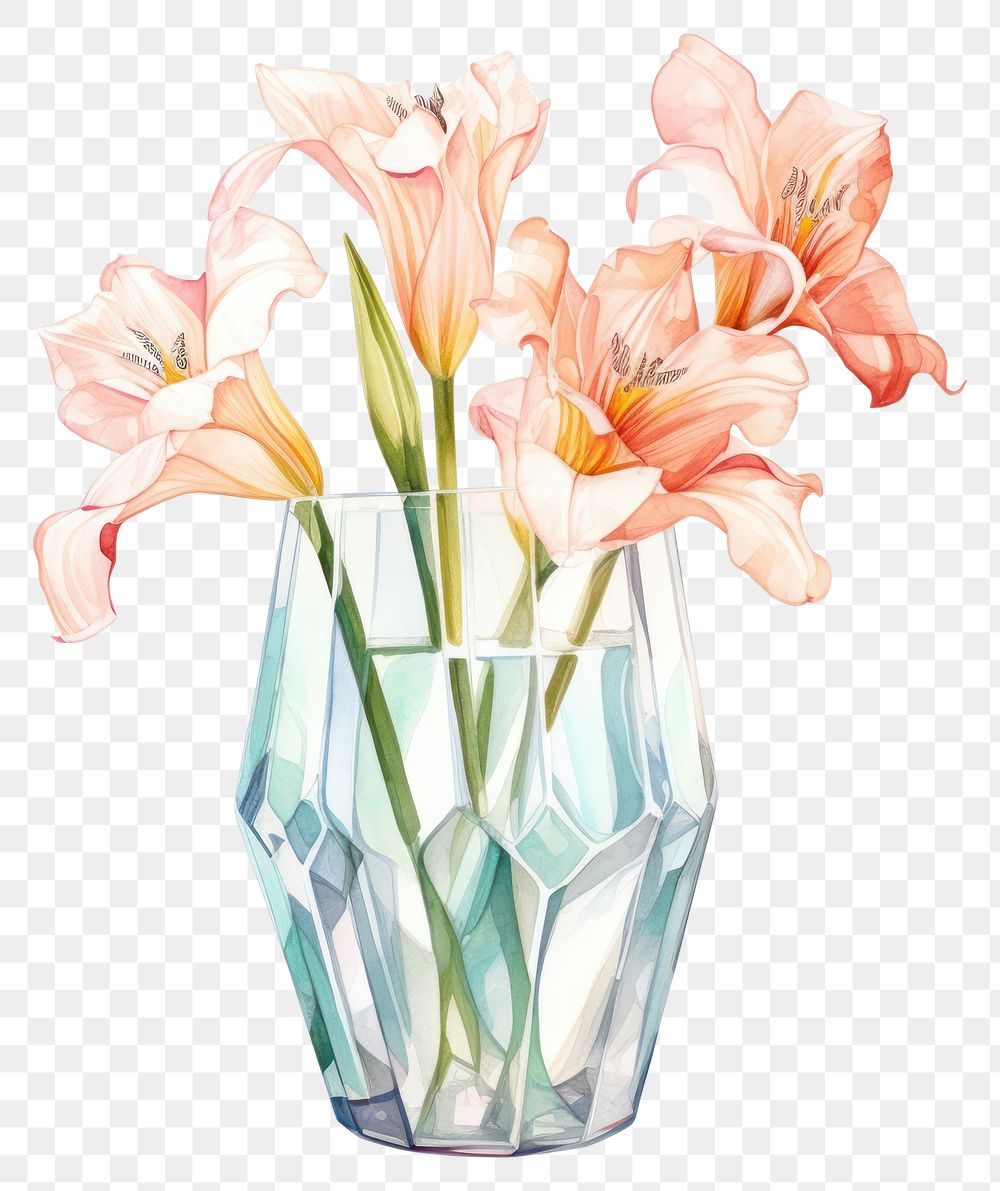 PNG Lilies vase flower plant.