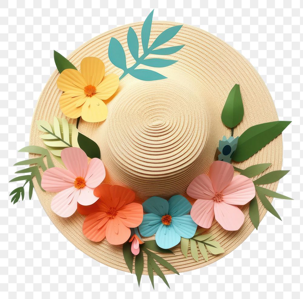 PNG Flower summer plant hat.