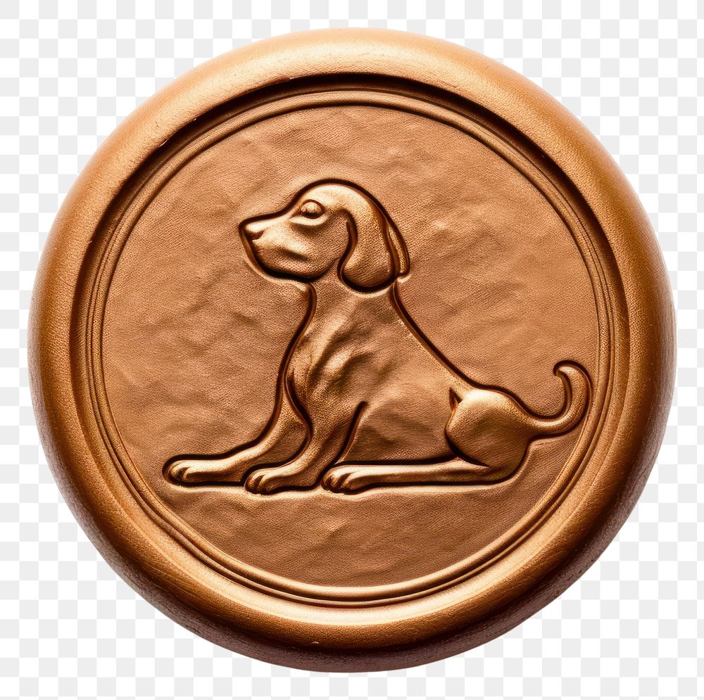 PNG Dog locket bronze seal.