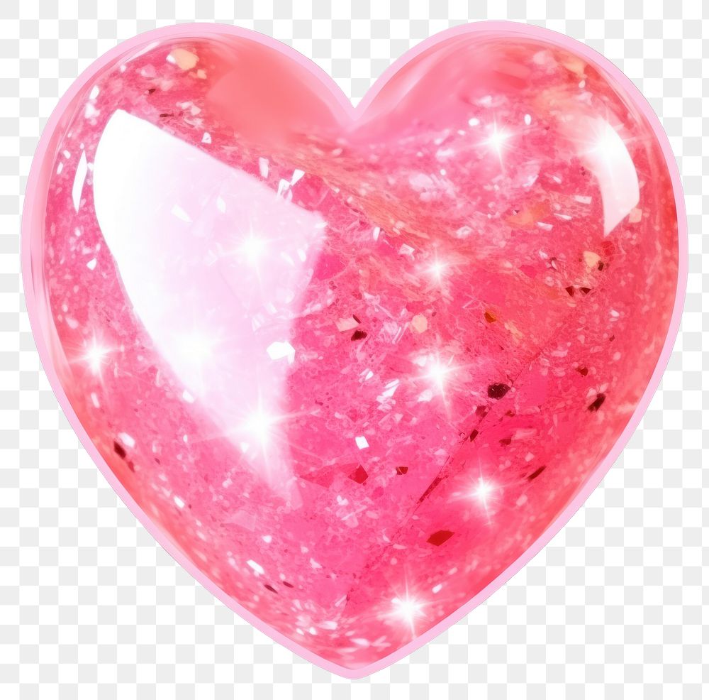 PNG Pink heart mineral white background gemstone. AI generated Image by rawpixel.