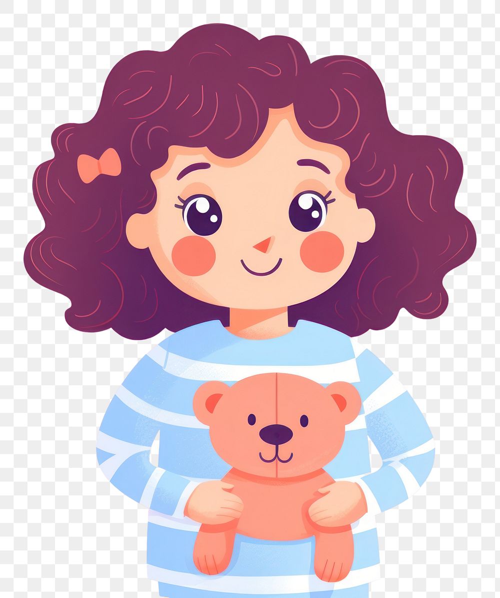PNG Girl wearing pajamas portrait cartoon cute. AI generated Image by rawpixel.