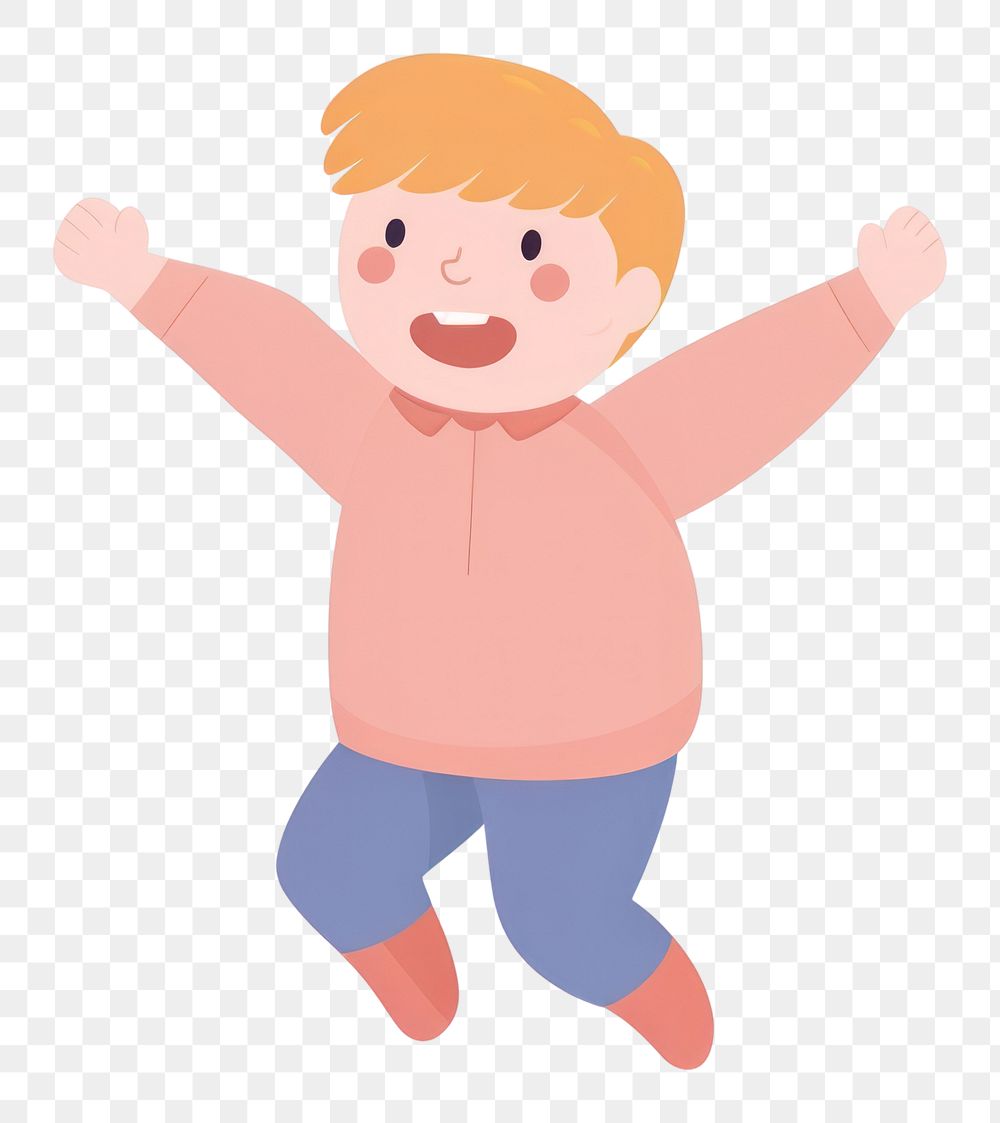 PNG Jumping boy portrait cartoon child. AI generated Image by rawpixel.