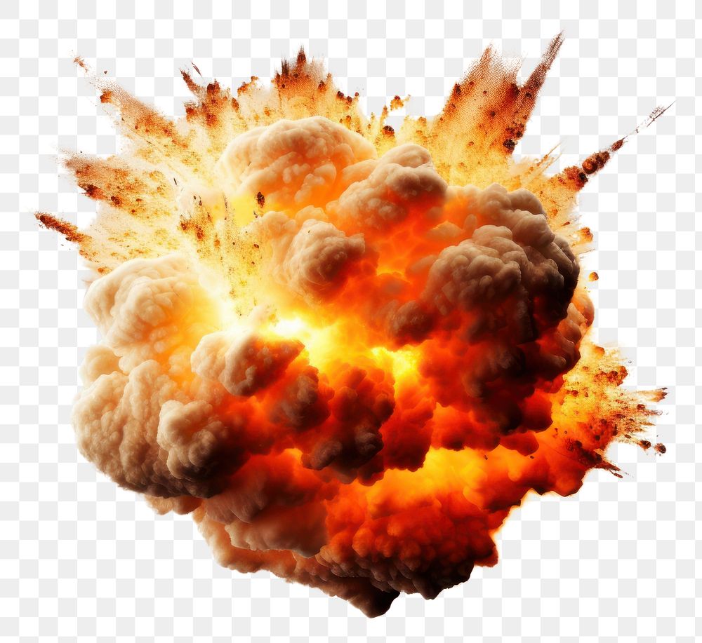 PNG Explosion fire sky white background