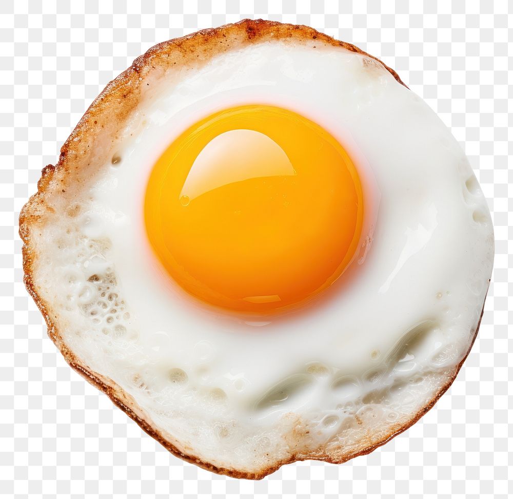 PNG Fried egg fried food white background.