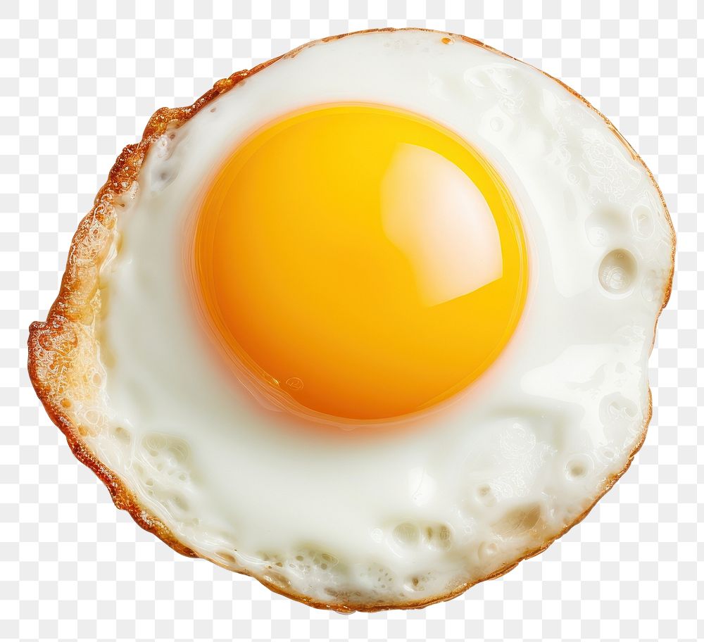 PNG Fried egg fried food white background.