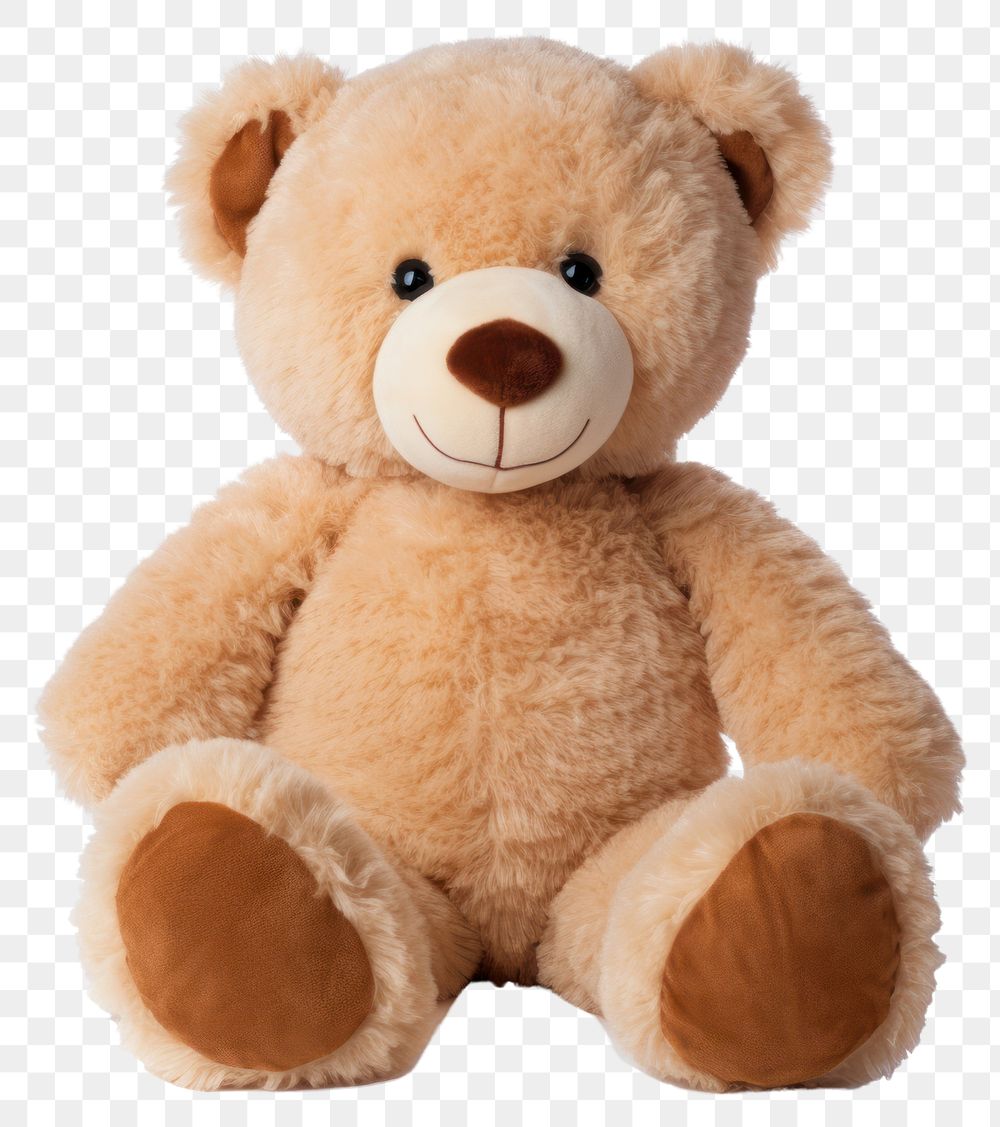 PNG Teddybear toy plush brown white background.