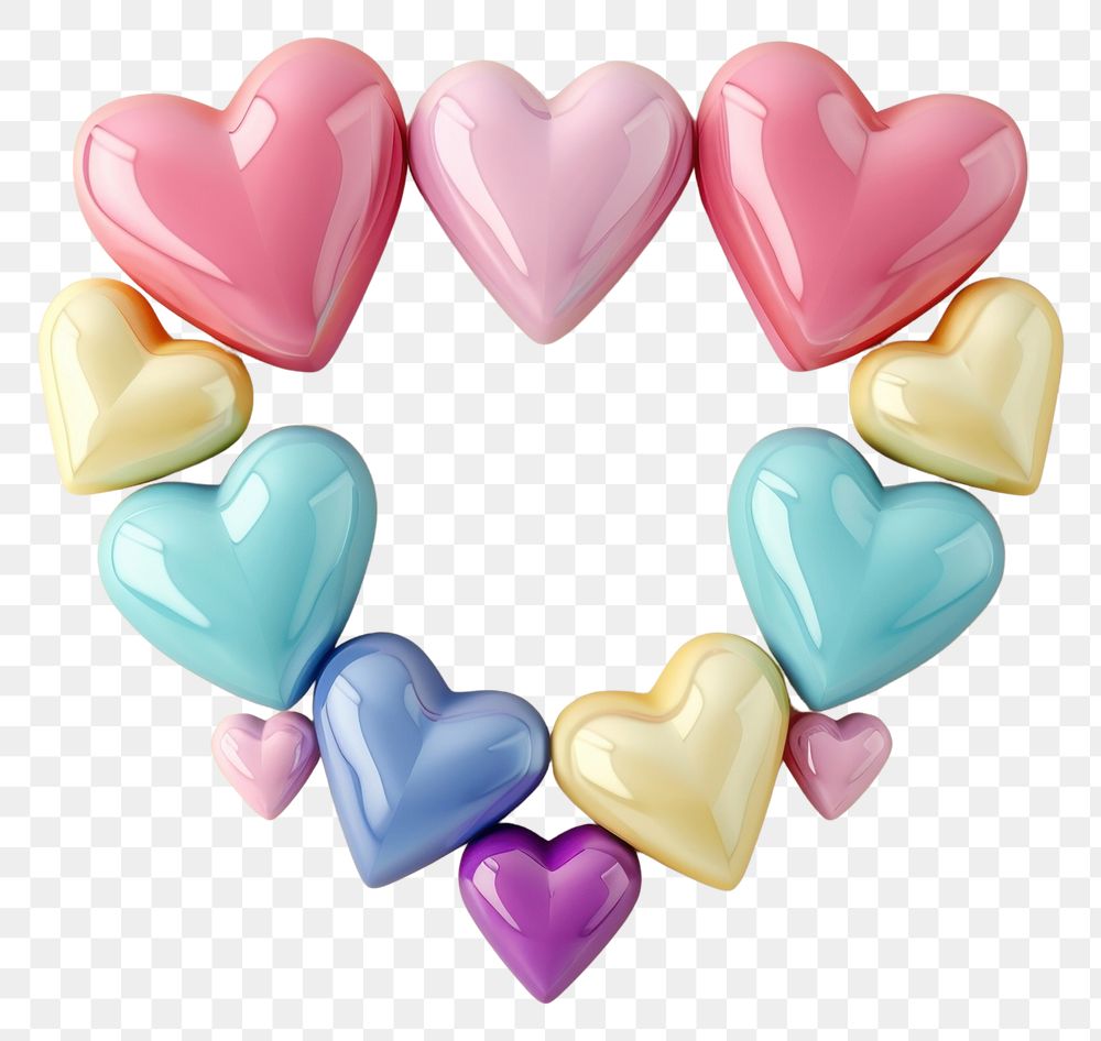 PNG Colorfull heart frame border jewelry love confectionery.