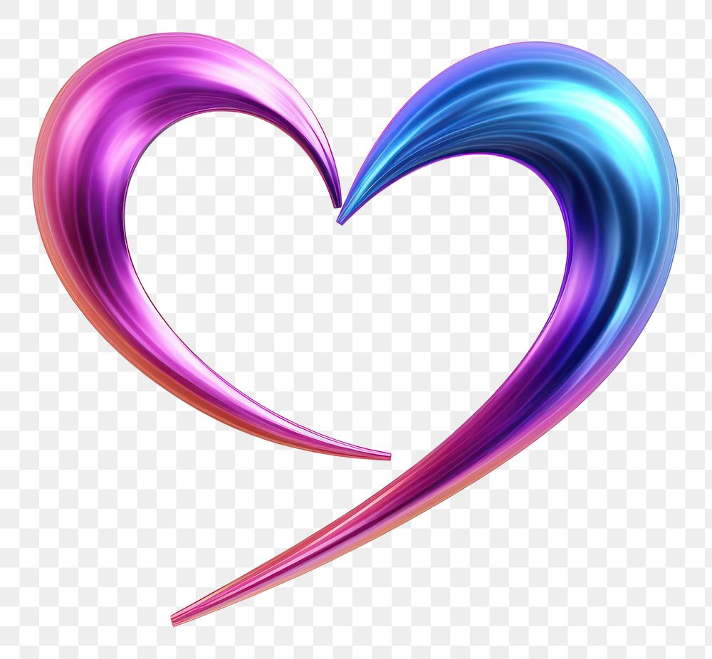 PNG Color heart shape love line.