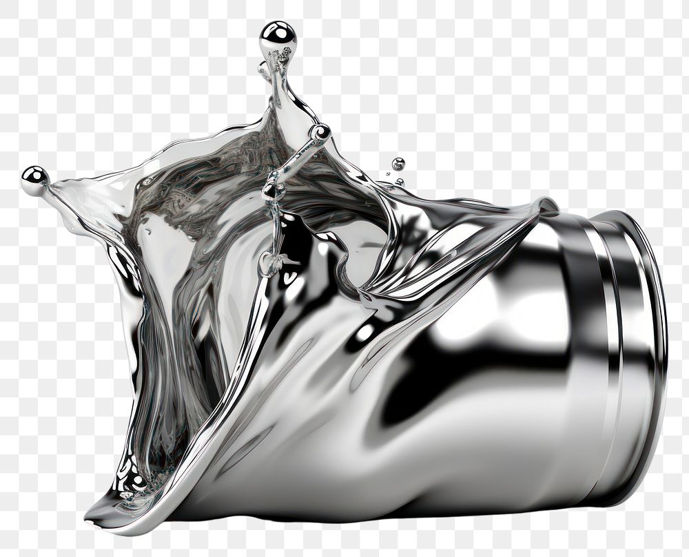 PNG 3d render of soda can metal white background monochrome.