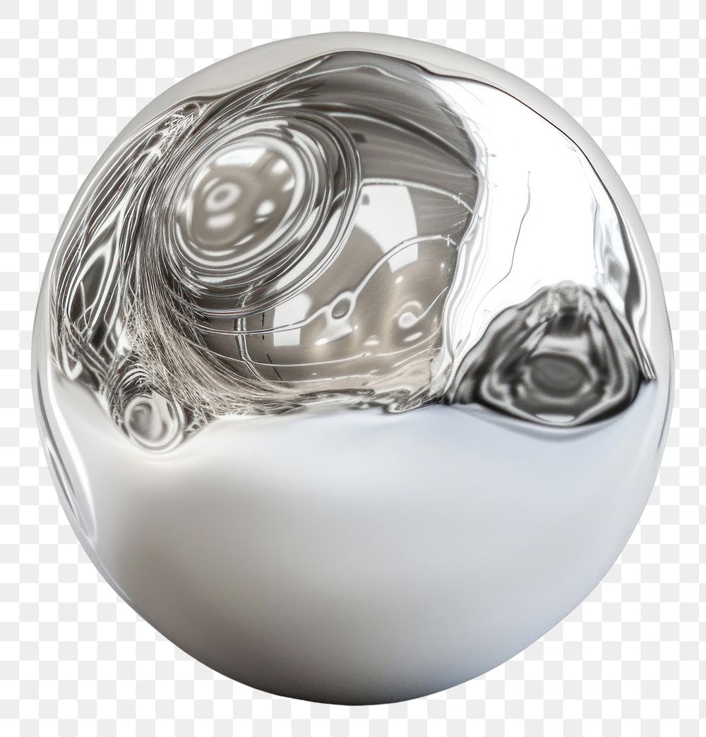 PNG 3d render of sphere accessories aluminium accessory.