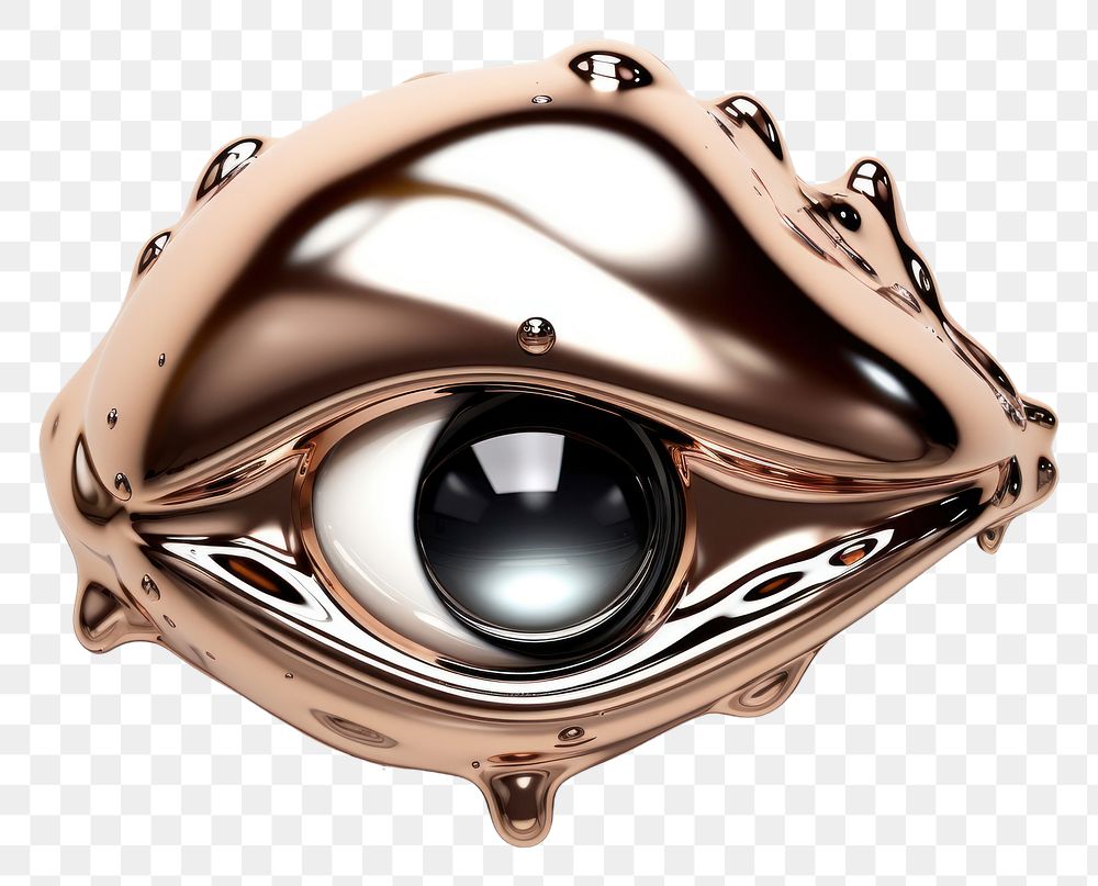PNG 3d render of tear of eye jewelry shape metal.