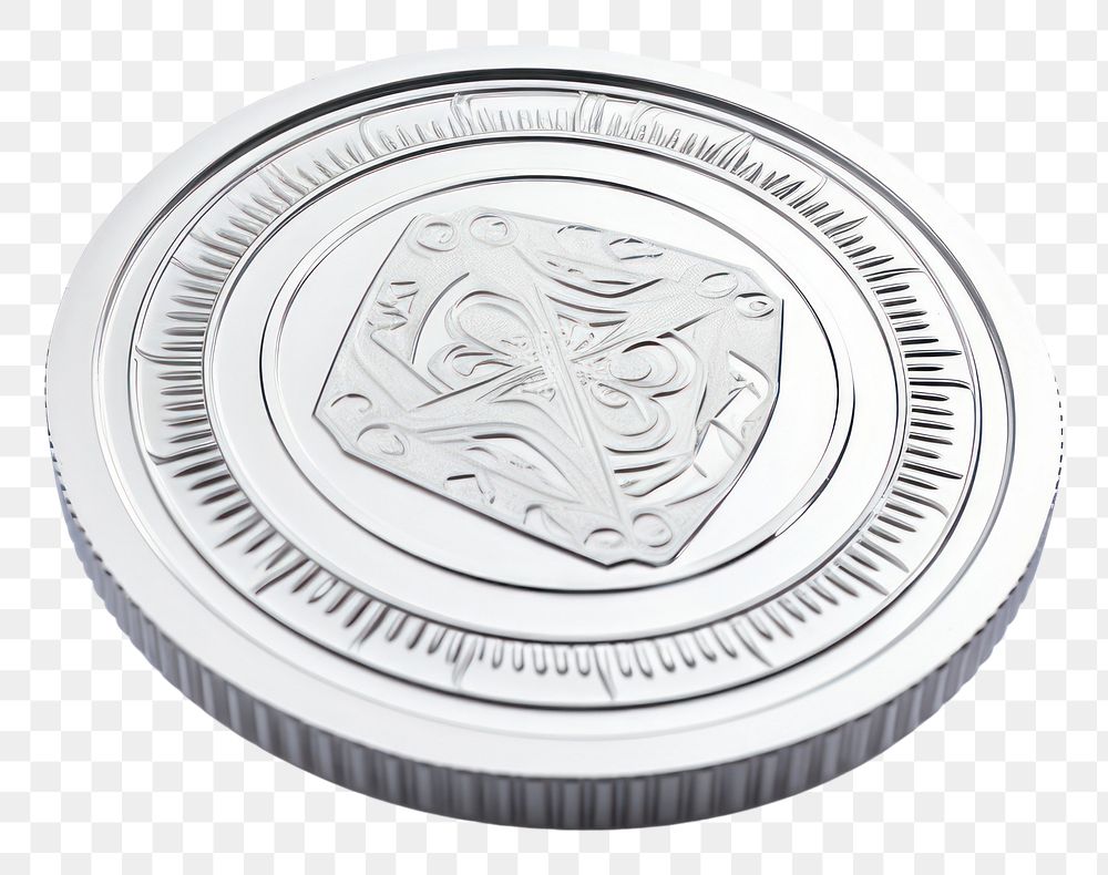PNG Coin finance silver money.
