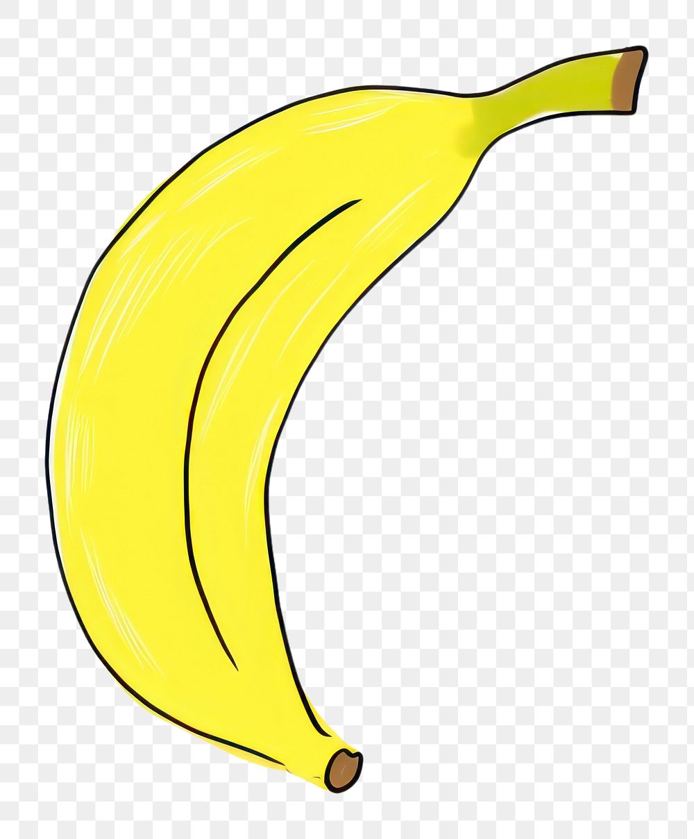 PNG Banana line freshness cartoon.