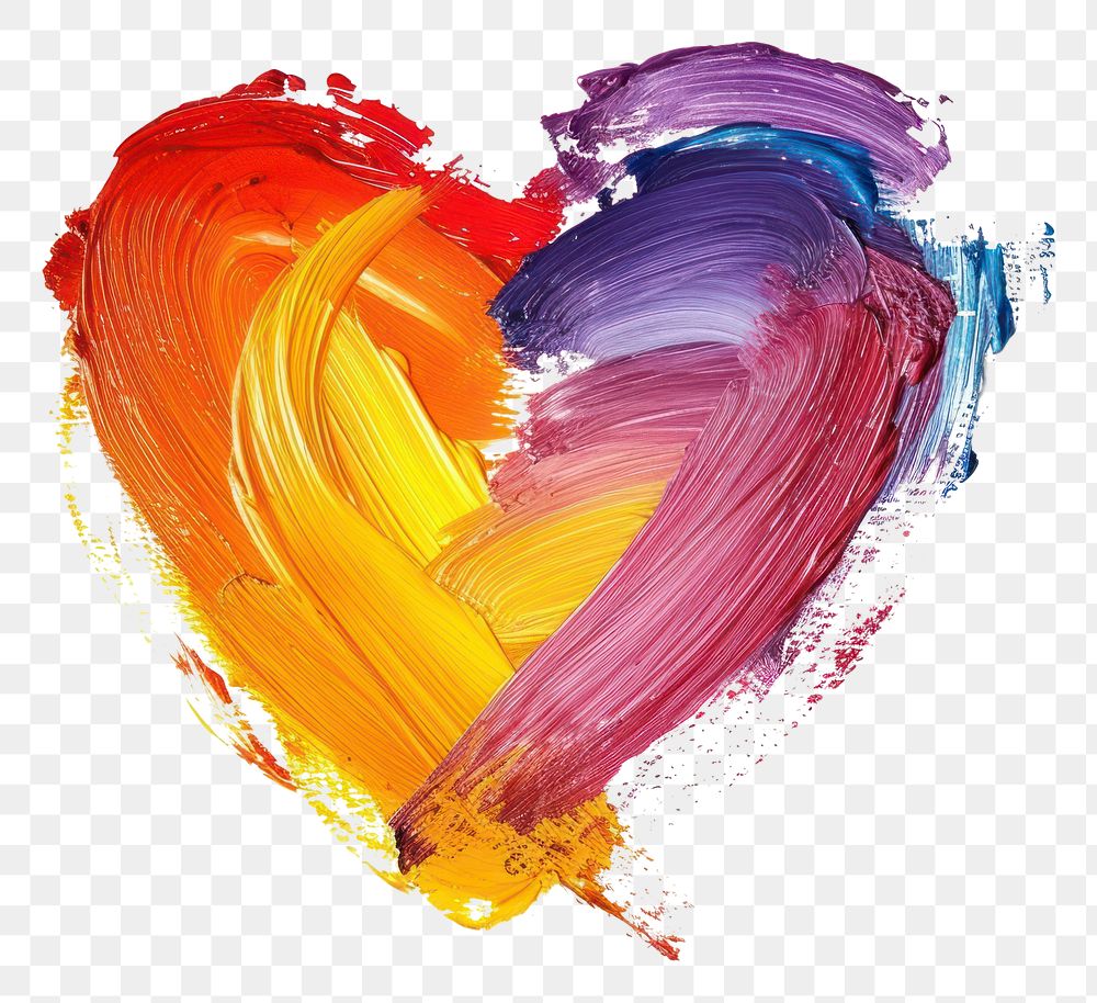 PNG Colourfull heart brush stroke backgrounds painting love.