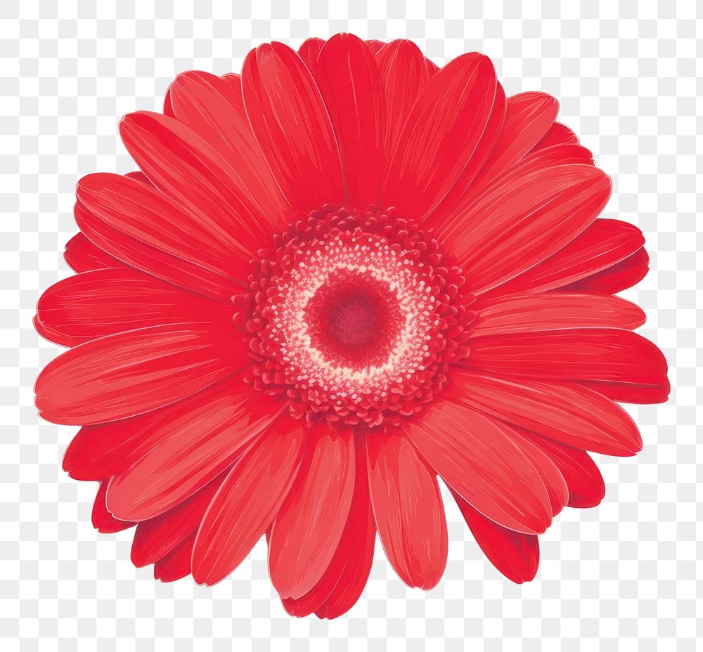PNG A red gerbera flower petal daisy.