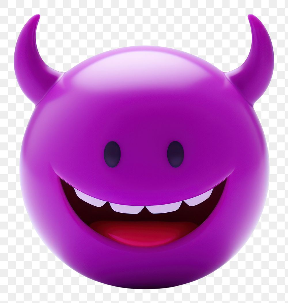PNG Devil emoji purple face toy.