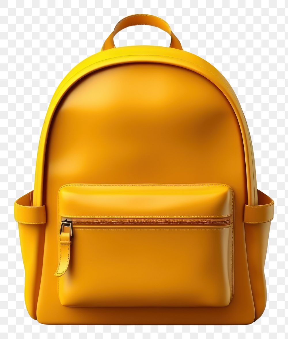 PNG Yellow backpack white background suitcase.
