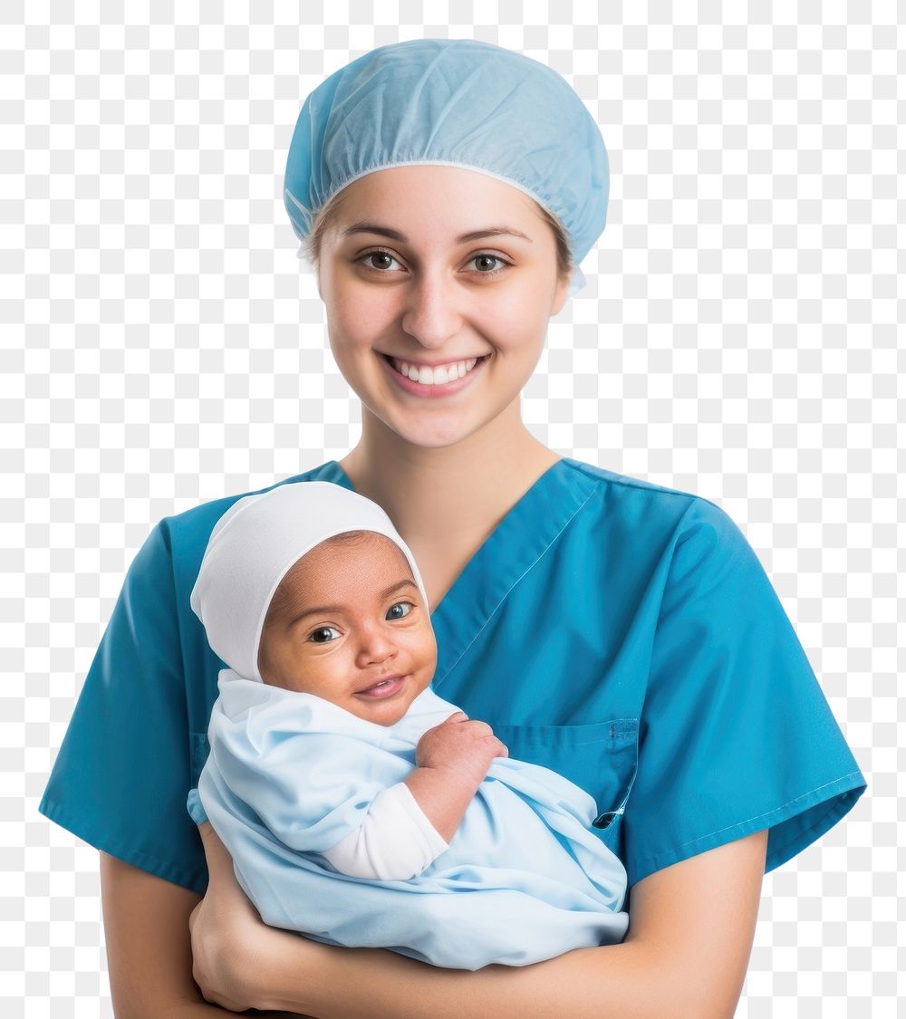 PNG Nurse adult baby white background.