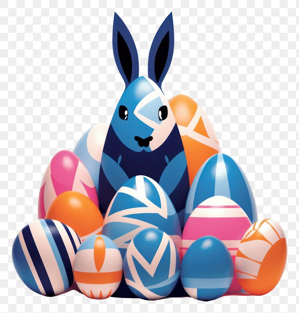 PNG Easter eggs animal representation celebration.