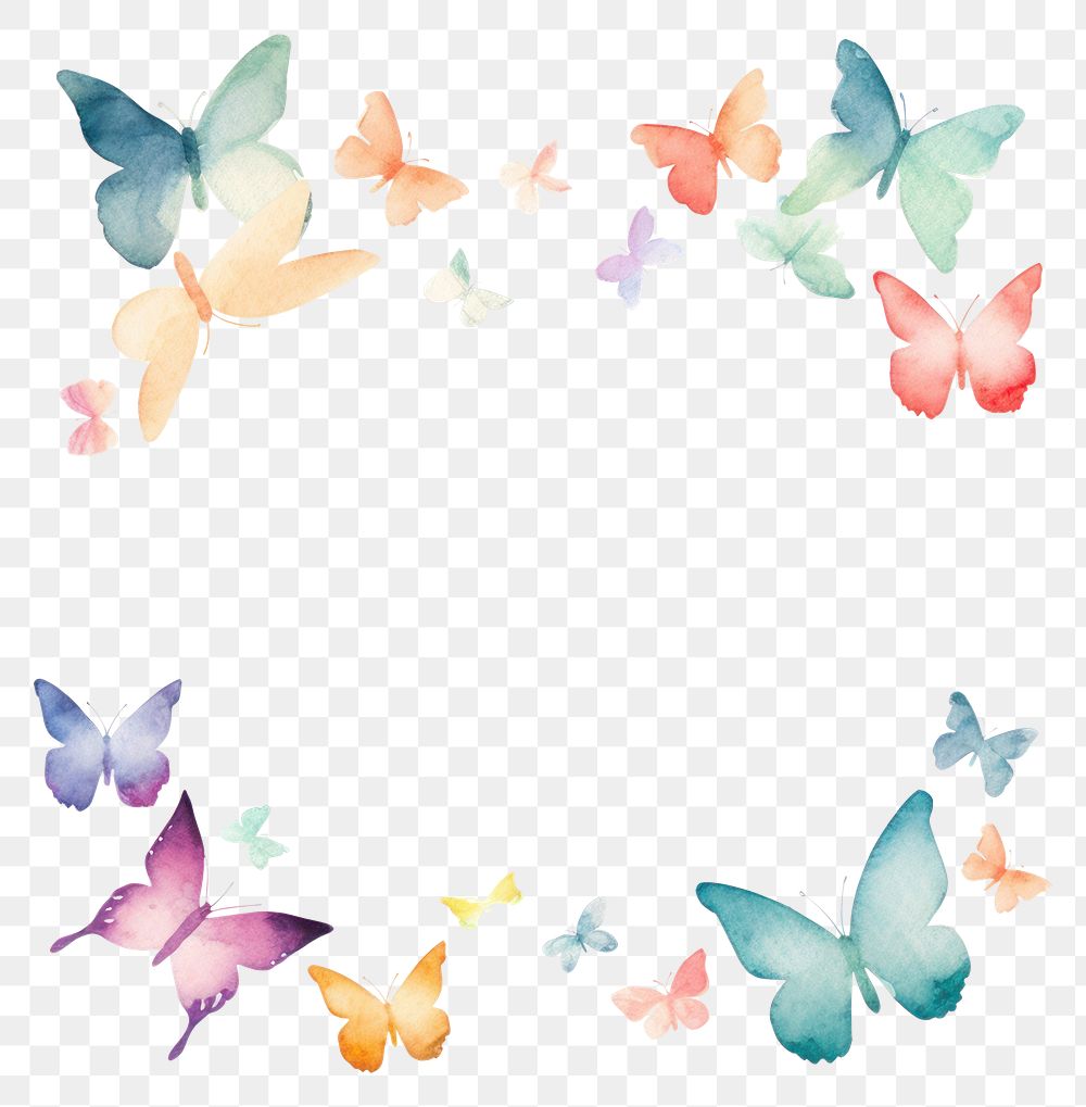 PNG Butterfly square border pattern petal white background