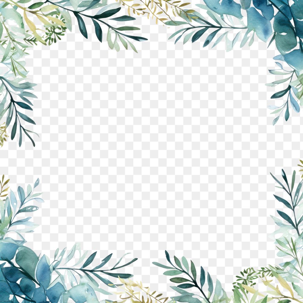 PNG Pine leaves square border pattern backgrounds plant. AI generated Image by rawpixel.